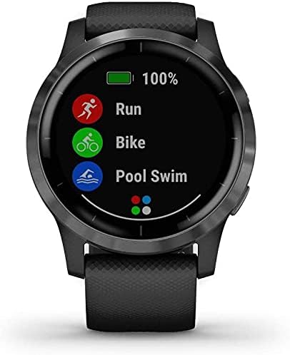 garmin v%c3%advoactive 4 gps smartwatch features music body energy monitoring animated workouts and more black with kwalicable cleaning cloth