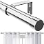 Bastone Per Tenda Singolo Regolabile 76-157 Cm - Acciaio Bianco Opaco - Diametro 1,6 Cm - Kit Con Staffe E Viti Per Finestre