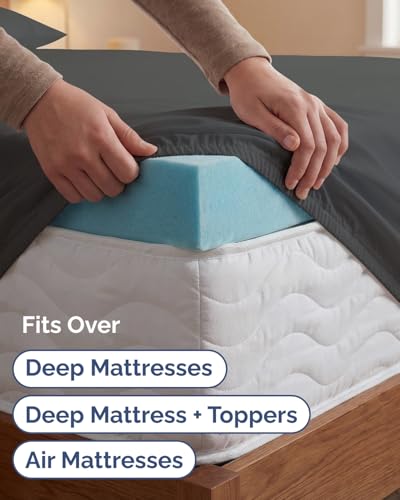 Image of Extra Deep Twin XL Sheet Set - 4 Piece College Dorm Bed Sheets Set with Extra Deep Pockets - Ultra-Soft, Comfy & Breathable Bedding for Women, Men, Kids & Teens - Wrinkle & Fade Resistant - Charcoal