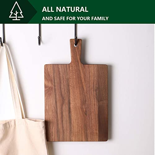 Vandroop Walnut Cutting Board With Handle, Hanging Wood Cutting Board/Butcher Board/Cheese Bread Board/Cooked Food Board Kitchen,16" X 10" X 0.8" Square Cutting Board,Charcuterie Boards #TOP1
