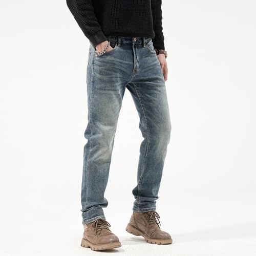Jeans Pants Trouser Denim Spring and Autumn Men's Fashion Slim Fit Classic Retro Washed Casual Long4
