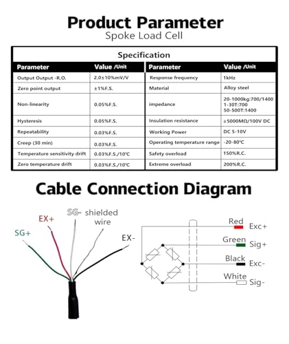 Cellule de charge 1T en acier robuste pour pesage de haute fiabilité - 4