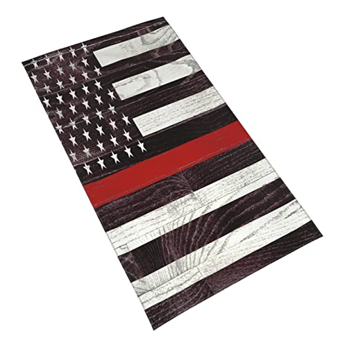 Handtücher mit USA-Flagge, verwittert, Vereinigte Staaten von Amerika, dünne rote Linie, Flagge, patriotisches Thema, Vintage, weiches, saugfähiges Handtuch, Spa, Fitnessstudio, Hotel, Bad, Badezimmer