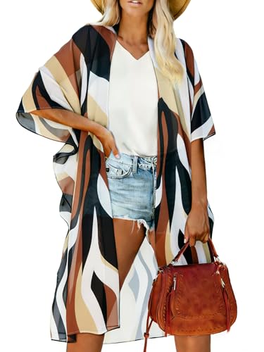 Image of Women's Kimono Beach Cover up for Summer Bathing Suits Cardigans Casual Loose Swimwear 2026