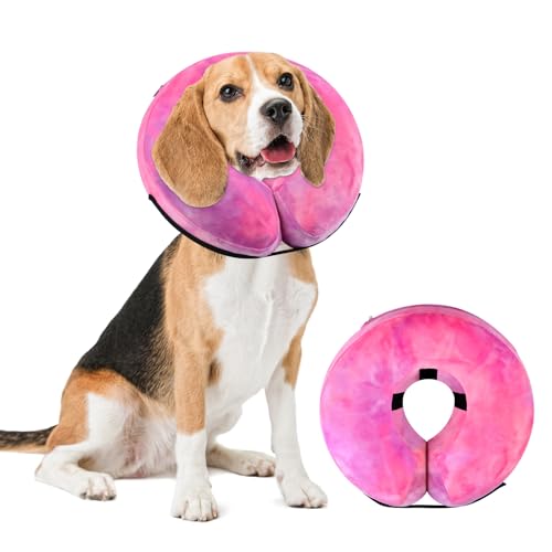 Image of Dog Neck Collar Recovery E-Collar Alternative, Dog Donut Collar After Surgery for Dogs and Cats(Rose Purple, M+)
