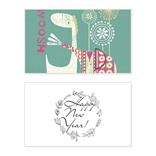 Tarjeta de felicitación verde de Año Nuevo ideal para familias y amigos
