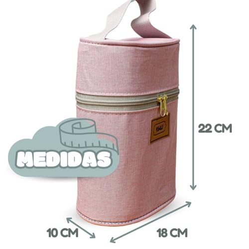 Bolsa Porta Mamadeira Termico Maternidade Bebe Menina Menino (Rosa)