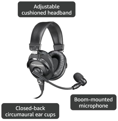 Image of Audio-Technica BPHS1 Broadcast Stereo Headset with Dynamic Cardioid Boom Mic