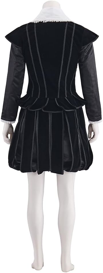 Men's Tudor Elizabethan Cosplay Costume Medieval Renaissance Black Outfit Prince Tudor King Suit
