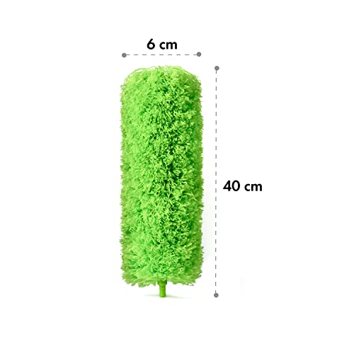 Image of Extendable Microfiber Feather Duster, Feather Dusters for Cleaning, Ceiling Fan Dust and Cobweb Cleaner - Electrostatic Bendable Head - Set of 2 Replacement Heads