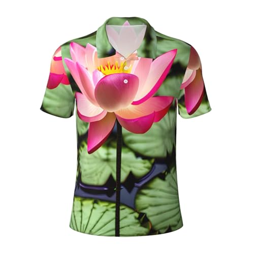 Polo homme fleur de lotus en coton doux et confortable