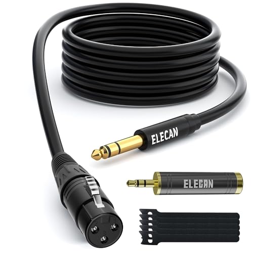 Elecan 6.35mm (1/4 Inch) TRS Male to XLR Female Cable 25 Ft, Balanced Professional Shielded Stereo...