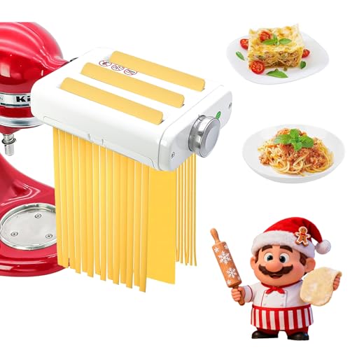 Pasta Maker Attachment Compatible with Kitchen Aid Stand Mixers 3 in 1 Pasta Roller, Noodle Maker Accessories