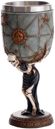 Pacific Giftware Skeleton Atlas Carrying The Weight of The Universe Skeleton Wine Goblet 7oz