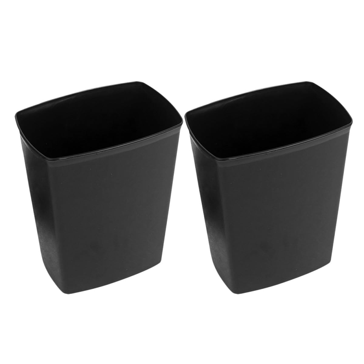 Cubo de Basura Pequeño Rectangular sin Tapa 14L Negro Papelera de Plástico para Dormitorio y Baño Set 2 Unidades Compacto para Hogar y Oficina
