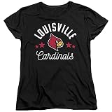 University of Louisville Official Cardinals Women's T Shirt, Black, Small