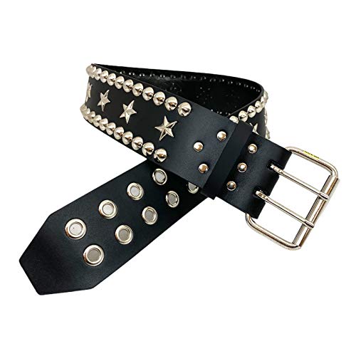 Stud and Star Genuine Cowhide Leather Studded Belt USA Made Punk Rock Thrash Metal