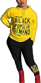 Womens Letter Print Long Sleeve Pullover Hoodie Tops and Pants Suits 2 Piece