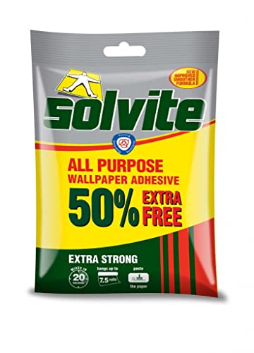Solvite Extra Strong All Purpose Wallpaper Adhesive 5 Roll + 50% Extra Free (368848) by Solvite