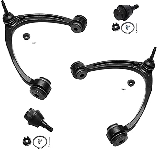 Image of Detroit Axle - 10pc Front End Control Arm Kit for 2007-2013 Chevy Silverado 1500 Suburban GMC Sierra Yukon XL 1500 Cadillac Escalade EXT ESV, Upper Control Arms Lower Ball Joints Tie Rod w /Boots