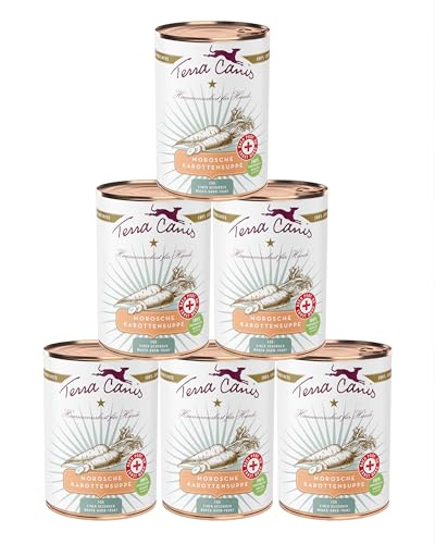 Terra Canis Morosche Karottensuppe - First Aid Magen-Darm-Schonkost, 6x400g I Schnelle Hilfe bei Durchfall in 100% Lebensmittelqualität Aller Rohstoffe I Allergenarm, Getreide - & glutenfrei