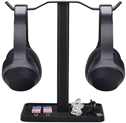 [Super Stable] Neetto Dual Headphones Stand for Desk, Gaming Headsets Holder Hanger for Sennheiser, Sony, Audio-Technica, Bose, Beats, Akg, Display Mount - HS908 New