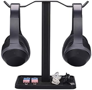 [Super Stable] Neetto Dual Headphones Stand for Desk, Gaming Headsets Holder Hanger for Sennheiser, Sony, Audio-Technica, Bose, Beats, Akg, Display Mount - HS908 New