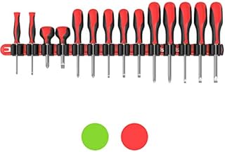 Olsa Tools Premium Wall Mount Screwdriver Organizer | Red Nylon + Black Clips | Holds 14 Screwdrivers