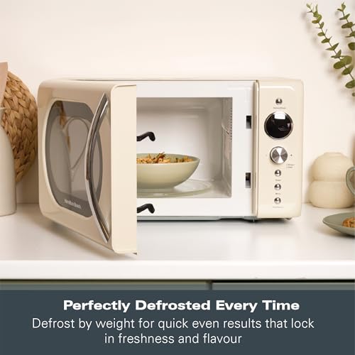 Hamilton Beach 20L Retro Microwave, Compact, 8 Presets, 60 Min Timer, Express Cooking, Child Lock, LED Display, Defrost, 700W - HB70H20C, Cream - Image 5