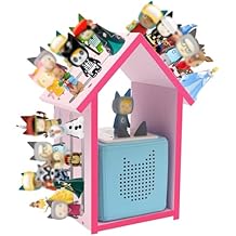 Taladad for Tonie Shelf,Tonies Storage for Toniebox 2 and Toniebox 1 Magnetic Shelf for Tonie Figures,Characters,Wooden for Kids Pink