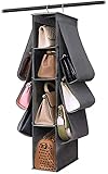 WOWCASE Hanging Purse Handbag Organizer Wardrobe Closet Organizer Nonwoven 10 Pockets Hanging Closet Storage Bag (Grey)