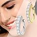 VAMA FASHIONS Clip on American Diamond Nosepin Without Piercing Pressing Type Indian Nose Rings Stud for Women - Combo 2pcs Gold & Silver