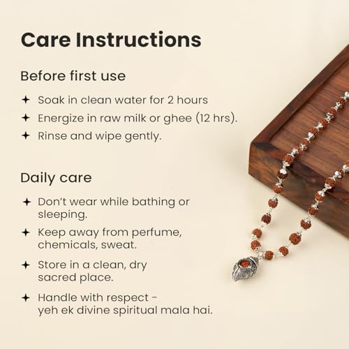 Image of Astrotalk Divya Shankh Rudraksha Mala | Nepal Origin 5 Mukhi Rudraksha Mala with Shankh Pendant for Protection, Peace & Spiritual Growth | Mala Gift for Man & Woman