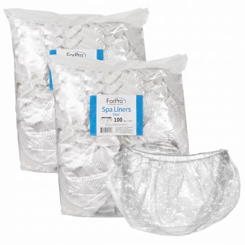 ForPro Professional Collection Spa Liners, Fit All Pedicure Spas, Disposable Pedicure Liners, Clear, 100-Count (Pack of 2)