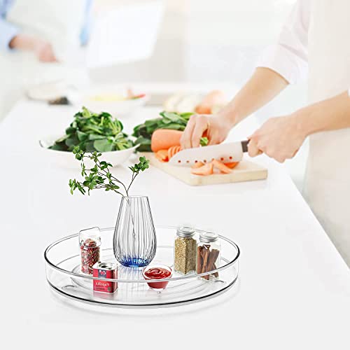 1Pack - 9" Clear Lazy Susan Organizer For Cabinet – Quality-Crafted, Durable Turntable Organizer, Bathroom & Cabinet Organizer For Pantry Organization And Storage – Kitchen Organization By Tlc Depot #TOP1