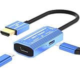 HDMI to USB C Adapter(4K@60Hz), Compatible with XREAL/Rayneo Air/VITURE/Rokid AR Glasses, Steam Deck, ROG Ally, PS5/4, Switch2/1, Laptop, Portable Monitor - Plug & Play (Blue)
