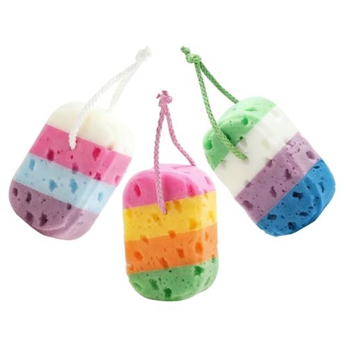 Éponges de bain en fibres respirantes et résistantes VICASKY lot de 3