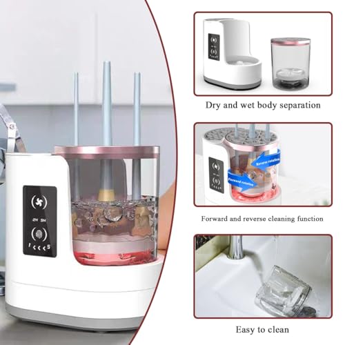Pulitore e asciugatrice per pennelli da trucco, portatile, automatico, elettrico, USB, con supporto per asciugatrice