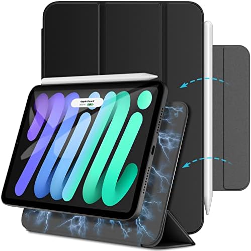 JETech Magnetic Case Compatible with iPad mini 6 (8.3-Inch, 2021 Model), Support 2nd Gen Pencil Charging, Magnetic Attachment, Slim Smart Tablet Cover with Auto Wake/Sleep (Black)