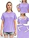 Women's Chemo Shirts for Port Access Chemotherapy Post Shoulder Surgery Shirts Snap Off The Shoulder Shirt (US, Alpha, Large, Regular, Regular, Light Purple)
