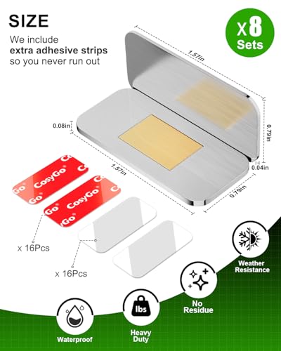 Image of 8Sets Extra Strong Magnetic Cabinet Door Catch, No-Drill Invisible Ultra Thin Cabinet Magnets for Closure, Drawer Magnets with Strong Adhesive to Stay Closed