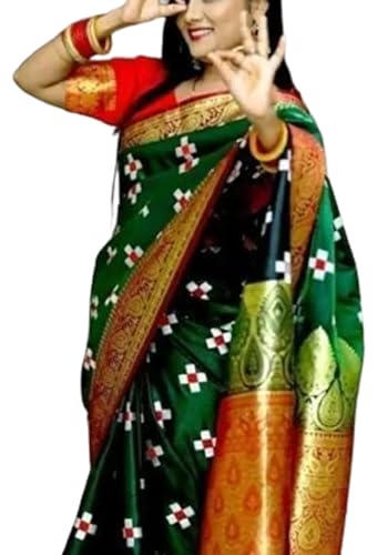 Generic green sambalpuri silk saree – image 2