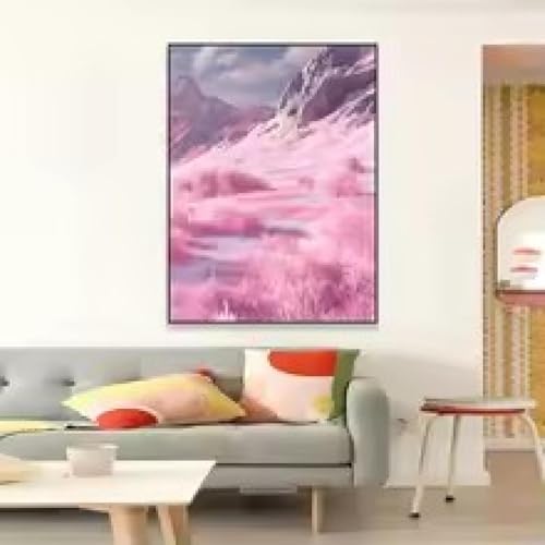 Affiche de paysage rose pour eclairer une chambre sombre avec art mural serein