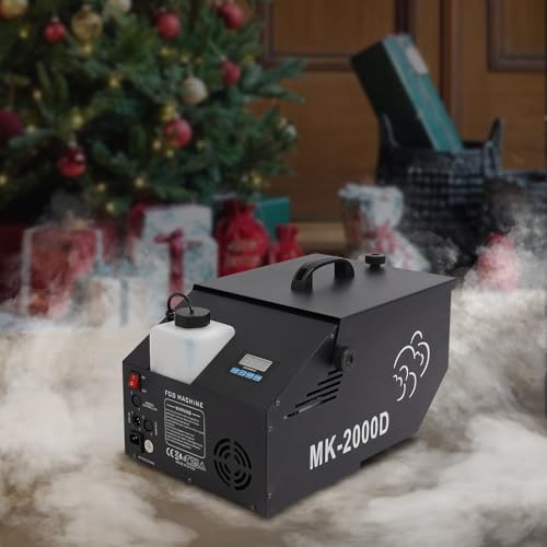 Máquina de humo de bajo nivel de 1200 W con 4 métodos de control, cobertura de 860-1076 pies2 para Halloween, bodas y espectáculos en vivo miniatura 3