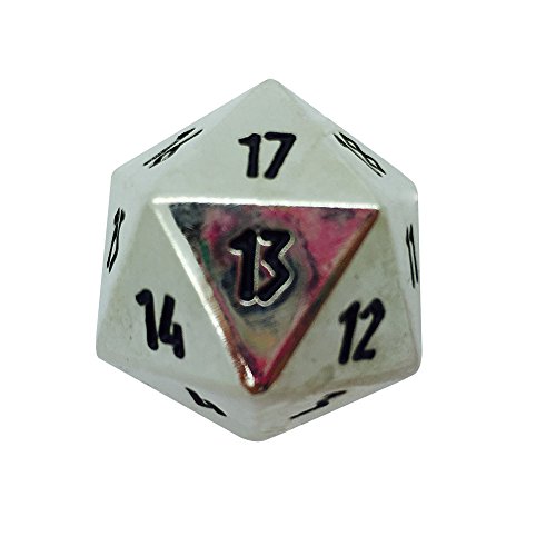 Norse Foundry Chainmail Silver Countdown 25mm Full Metal D20 Dice Life Counter TCG CCG by Norse Foundry