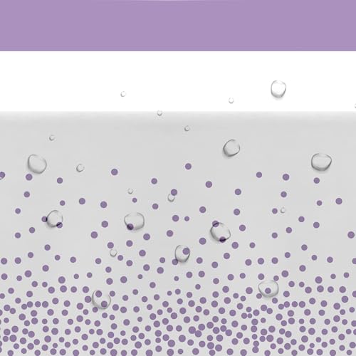 Image of White and Purple Party Decorations Tablecloth, 3 Pack Disposable Purple Dot Table Cover Printed Table Runner for Birthday Baby Bridal Shower Wedding Anniversary Graduation, 86in x 55in