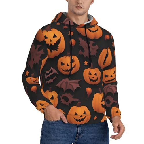 Sweat à capuche homme Halloween noir 3XL imprimé mignon pour un look décontracté