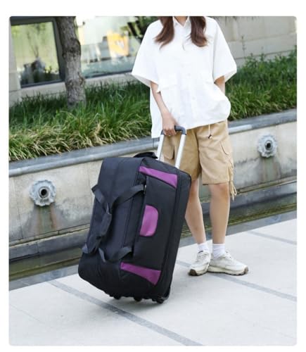 Rolling Duffle Bag with Wheels Trolley Travel Bag Carry On Luggage Travel Suitcase Soft Lightweight Suitcase Overnight Weekender Bag for Unisex Adult2