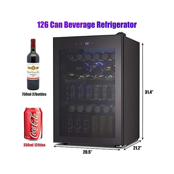 Kismile 4.5 Cu.ft Beverage Refrigerator and Cooler, 145 Can Mini Fridge