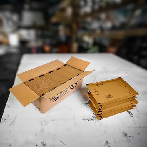 100 Versandtaschen Luftpolsterumschläge DIN A4 Luftpolsterversandtaschen Luftpolstertaschen Gr. G/7 G7 braun (250mm x 350 mm) Umschläge haftklebend gepolstert Polsterumschlag Taschen